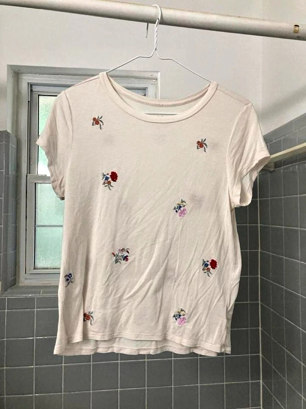 American Eagle Outfitters Soft & Sexy Embroidered Floral T-Shirt